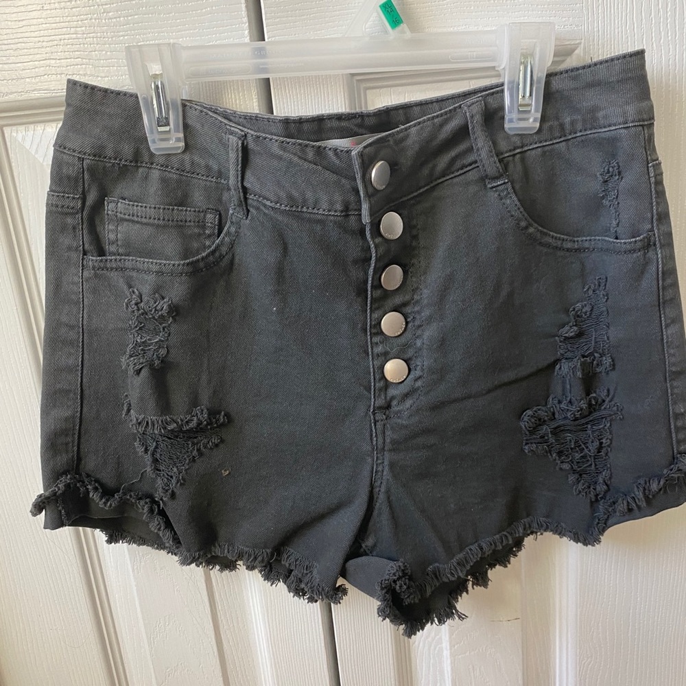 Refuge black denim shorts